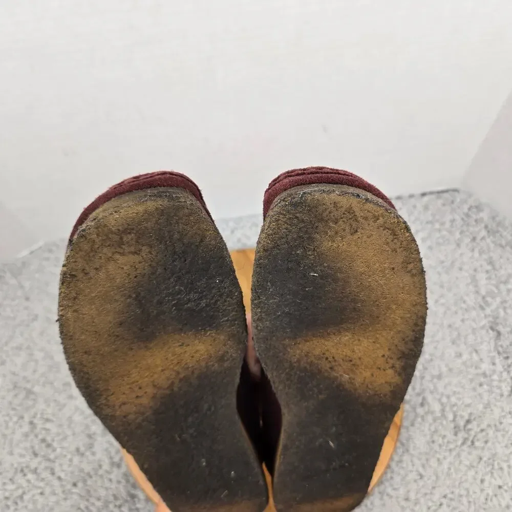 Clarks Original Mens 8M Wallabee Burgundy Suede Casual Lifestyle Chukka Boots